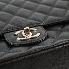 Chanel Caviar Maxi Classic Double Flap SHW Black