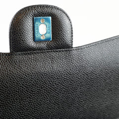 Chanel Caviar Maxi Classic Double Flap SHW Black