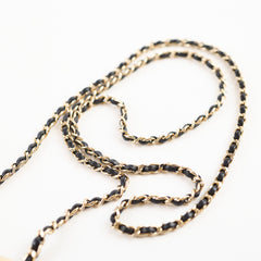 Chanel Gold Metal & Black Resin Flap Necklace Card holder