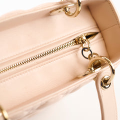 Dior Lady Dior Medium Cannage Lambskin Power Beige
