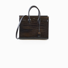 Saint Laurent Sac De Jour Medium Black Croc Emboss
