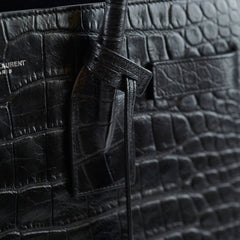 Saint Laurent Sac De Jour Medium Black Croc Emboss