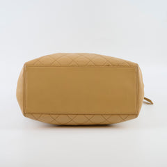 Chanel Beige Quilted Tote Bag