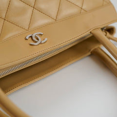 Chanel Beige Quilted Tote Bag