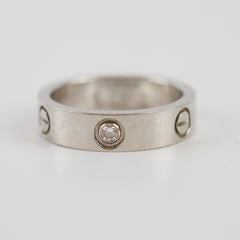 Cartier Love Classic One Diamond Ring White Gold Size 60