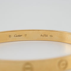 Cartier Love Bracelet Classic Yellow Gold Size 17