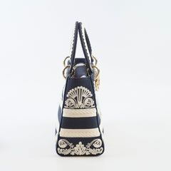 Christian Dior Lady Dior DLite Medium Navy Embroidery