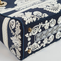 Christian Dior Lady Dior DLite Medium Navy Embroidery