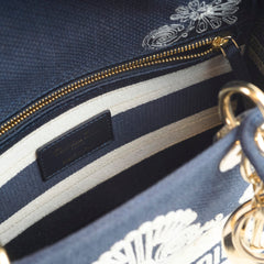 Christian Dior Lady Dior DLite Medium Navy Embroidery