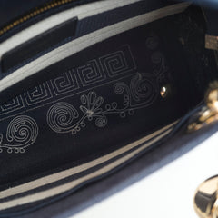 Christian Dior Lady Dior DLite Medium Navy Embroidery