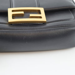 Fendi Baguette Shoulder Bag Lambskin Black