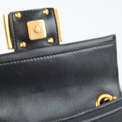 Fendi Baguette Shoulder Bag Lambskin Black