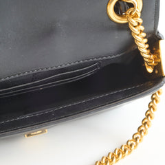 Fendi Baguette Shoulder Bag Lambskin Black