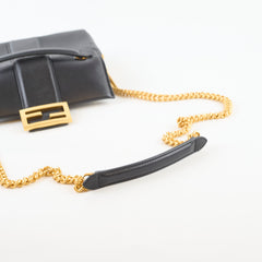 Fendi Baguette Shoulder Bag Lambskin Black