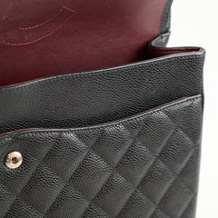 Chanel Maxi Classic Double Flap Caviar Black SHW