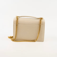Deal Of The Week - Saint Laurent Medium Sunset Crocodile Embossed Ivory