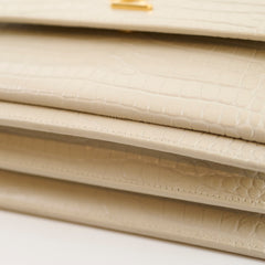 Deal Of The Week - Saint Laurent Medium Sunset Crocodile Embossed Ivory
