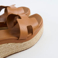 Hermes Elda Espadrille 36 Tan