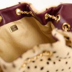 Chanel Pony Hair Mini Chanel 25 Handbag Beige Black