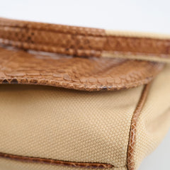 Chanel Vintage Python and Beige Canvas CC Flap Bag 8 series