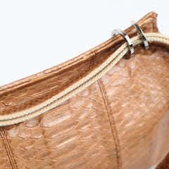 Chanel Vintage Python and Beige Canvas CC Flap Bag 8 series