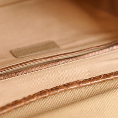 Chanel Vintage Python and Beige Canvas CC Flap Bag 8 series