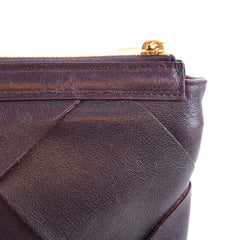 Bottega Veneta Maxi Intrecciato Zip Pouch Dark Purple
