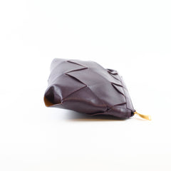 Bottega Veneta Maxi Intrecciato Zip Pouch Dark Purple