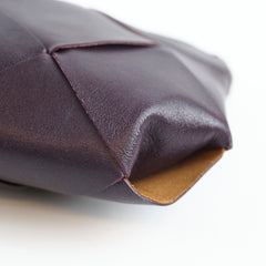 Bottega Veneta Maxi Intrecciato Zip Pouch Dark Purple