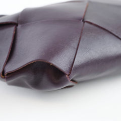 Bottega Veneta Maxi Intrecciato Zip Pouch Dark Purple