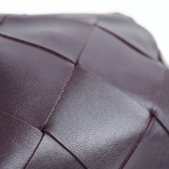 Bottega Veneta Maxi Intrecciato Zip Pouch Dark Purple