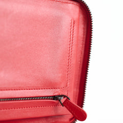 Bottega Veneta Intrecciato Piccolo Top handle Long Wallet Red