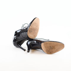 Chanel Ankle Boots Patent Black Size 39C