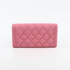 Chanel Boy Caviar Long Wallet Pink
