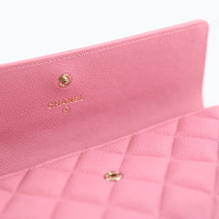 Chanel Boy Caviar Long Wallet Pink