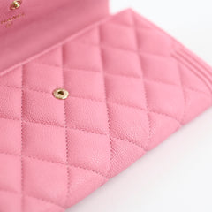 Chanel Boy Caviar Long Wallet Pink
