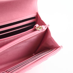 Chanel Boy Caviar Long Wallet Pink