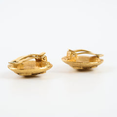 Chanel Vintage Round Clip On Earrings Costume Jewellery