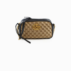 Gucci Small GG Marmont Camera Bag Beige/Black