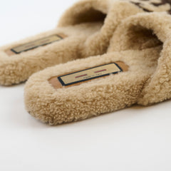 Gucci Shearling Mules Beige Size 38