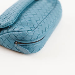 Bottega Veneta Small Nappa Intrecciato Chain bag Teal Blue