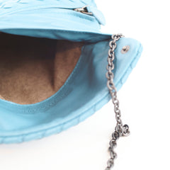 Bottega Veneta Small Nappa Intrecciato Chain bag Teal Blue