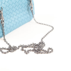 Bottega Veneta Small Nappa Intrecciato Chain bag Teal Blue