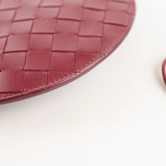 Bottega Veneta Round Intrecciato Crossbody Burgundy