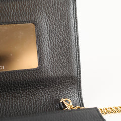 Gucci Marmont Wallet On Chain Grained Leather Black