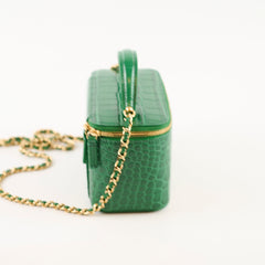 Chanel Small Vanity Case Green Crocodile-Embossed Calfskin (2026)