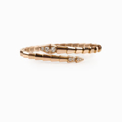 Bvlgari Serpenti Viper Bracelet 18k Rose Gold with Diamonds Size S