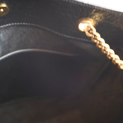Saint Laurent Claude Croc Embossed Black Shopping Tote