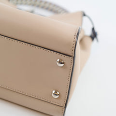 Fendi Medium Peekaboo I See U Braided Handle Calfskin Dove Grey