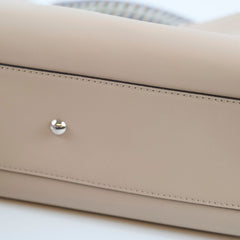 Fendi Medium Peekaboo I See U Braided Handle Calfskin Dove Grey